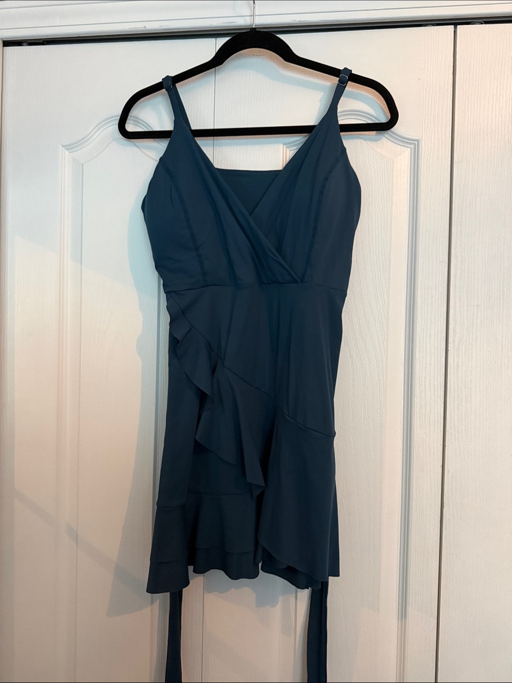 HALARA Teal Blue Ruffled Mini Dress